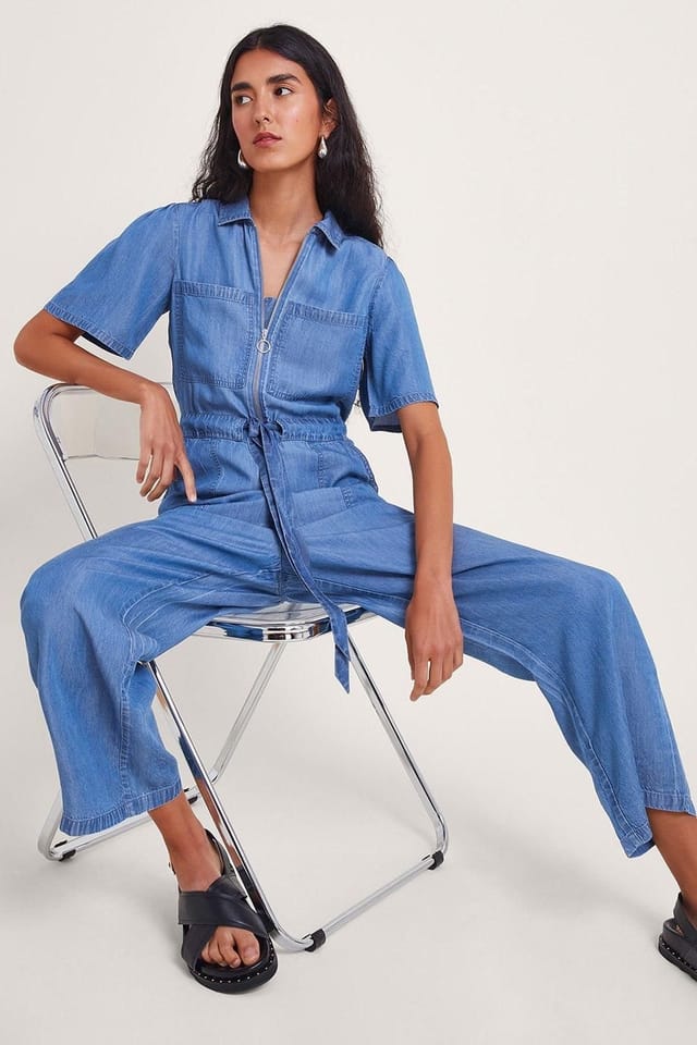 Monsoon Monsoon Women's Tara Denim Jumpsuit in Blue - 3