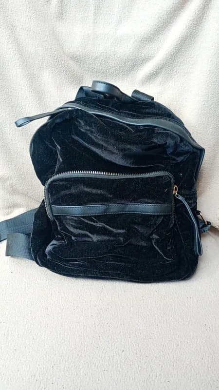 New Look Black velvet ruck sack/back pack bag. New look brand