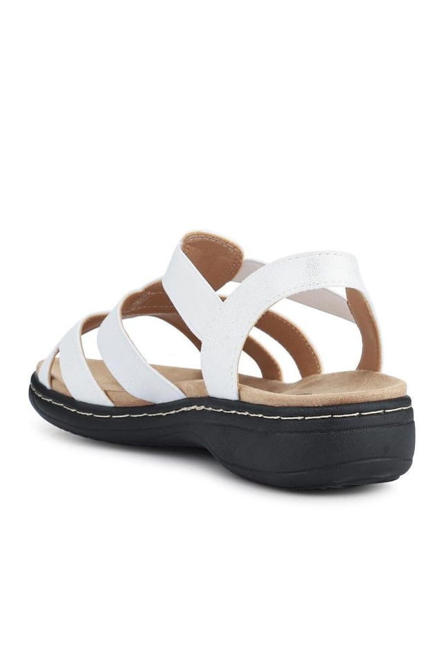 Pavers Pavers Women's Wide Fit Elasticated Sandals in White - 3