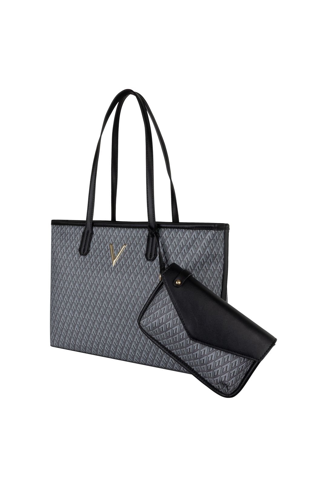 Valentino Bags Valentino Bags Women's Valentino Queen V Logo Shopper Nero - Multi in Black - 3