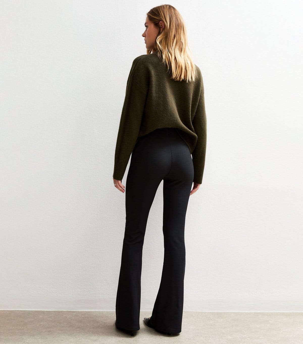 New Look Women's Black Ribbed Flared Trousers New Look - 4