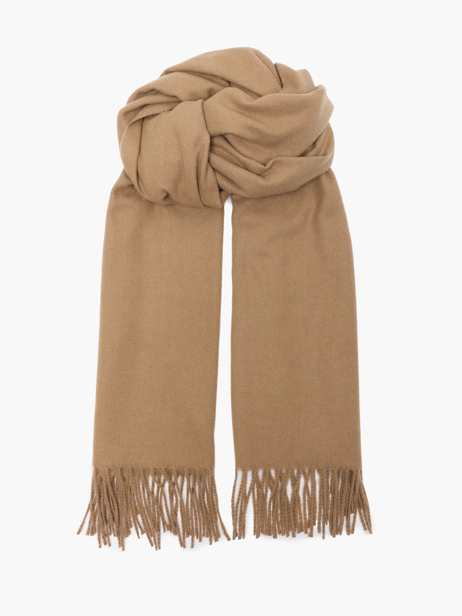 French Connection Mocha Brown Lightweight Brushed Fringed Scarf Brown
