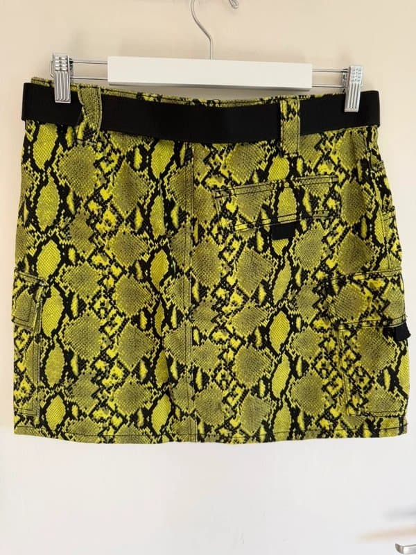 Topshop Topshop Neon Snake Print Utility Mini Skirt UK 12
