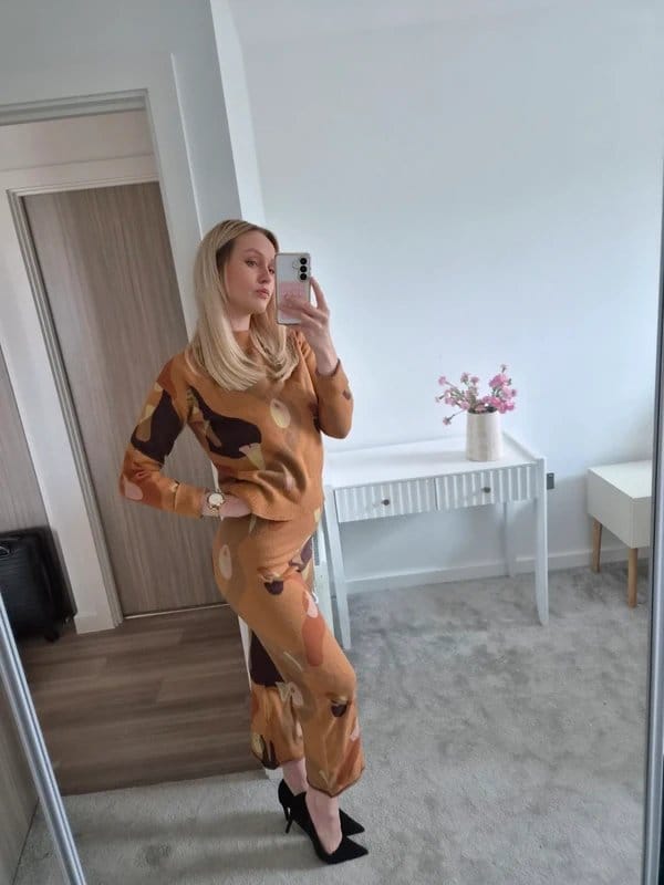 Never Fully Dressed Orange & Brown Knit Co-ord Set - Size 6