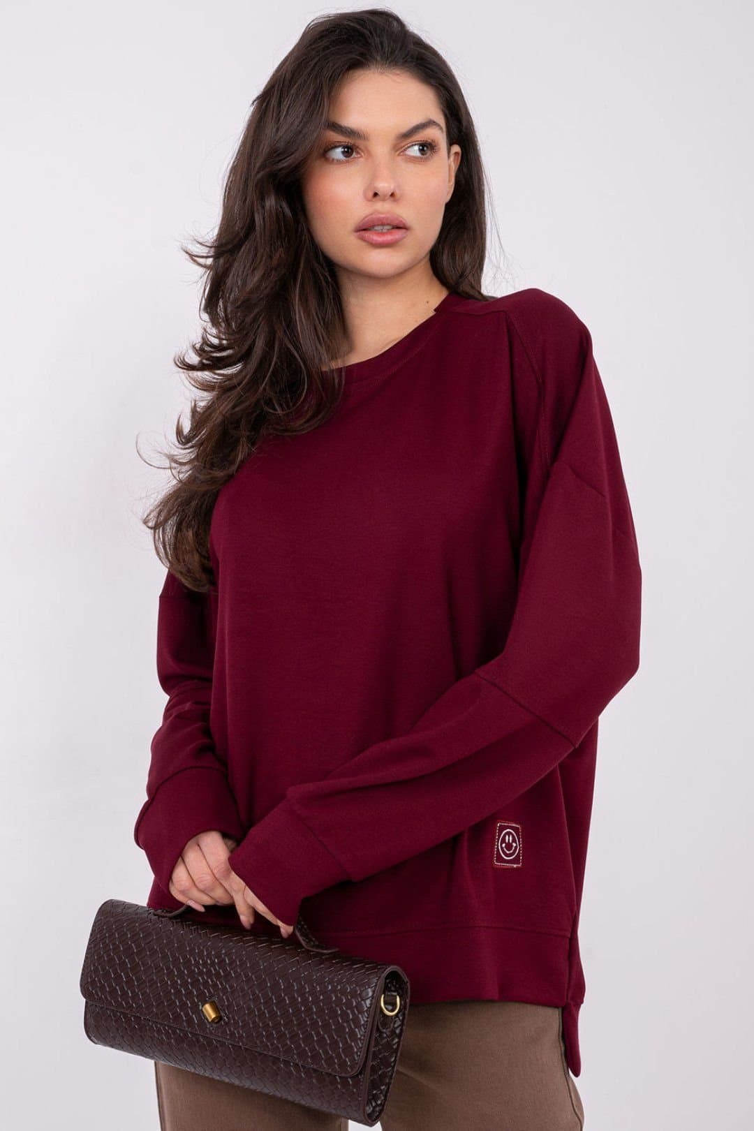 Love Lace Love Lace Women's Viscose Elastane Casual Sweatshirt in Red