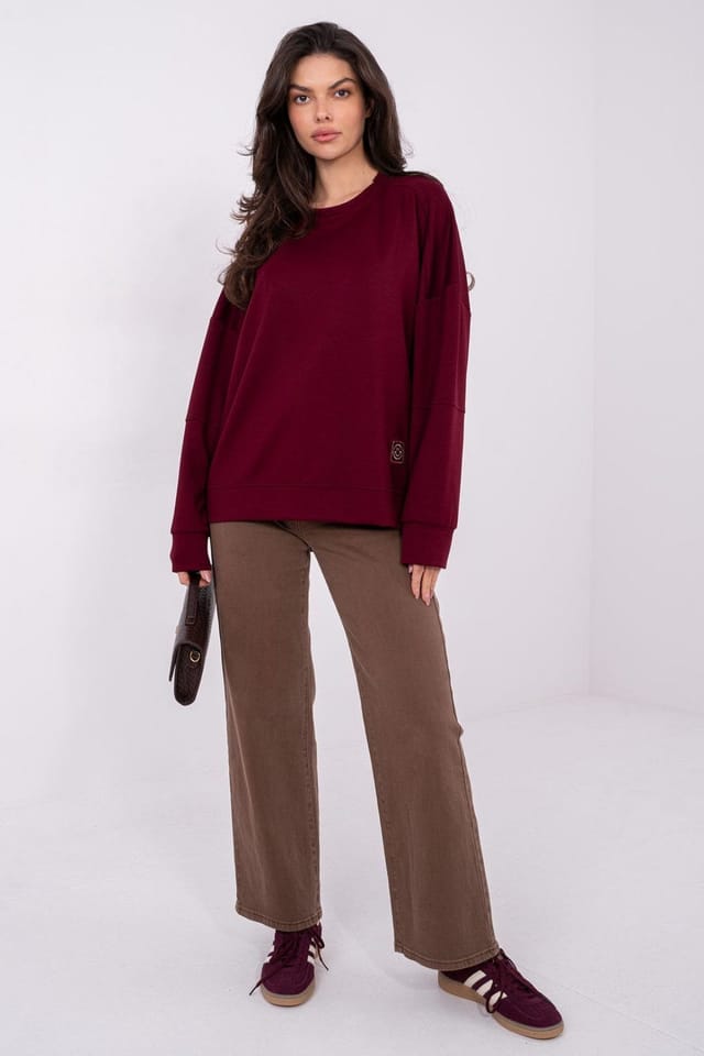 Love Lace Love Lace Women's Viscose Elastane Casual Sweatshirt in Red - 2