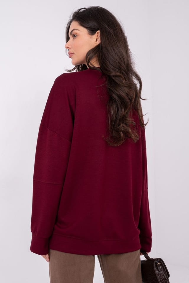 Love Lace Love Lace Women's Viscose Elastane Casual Sweatshirt in Red - 3