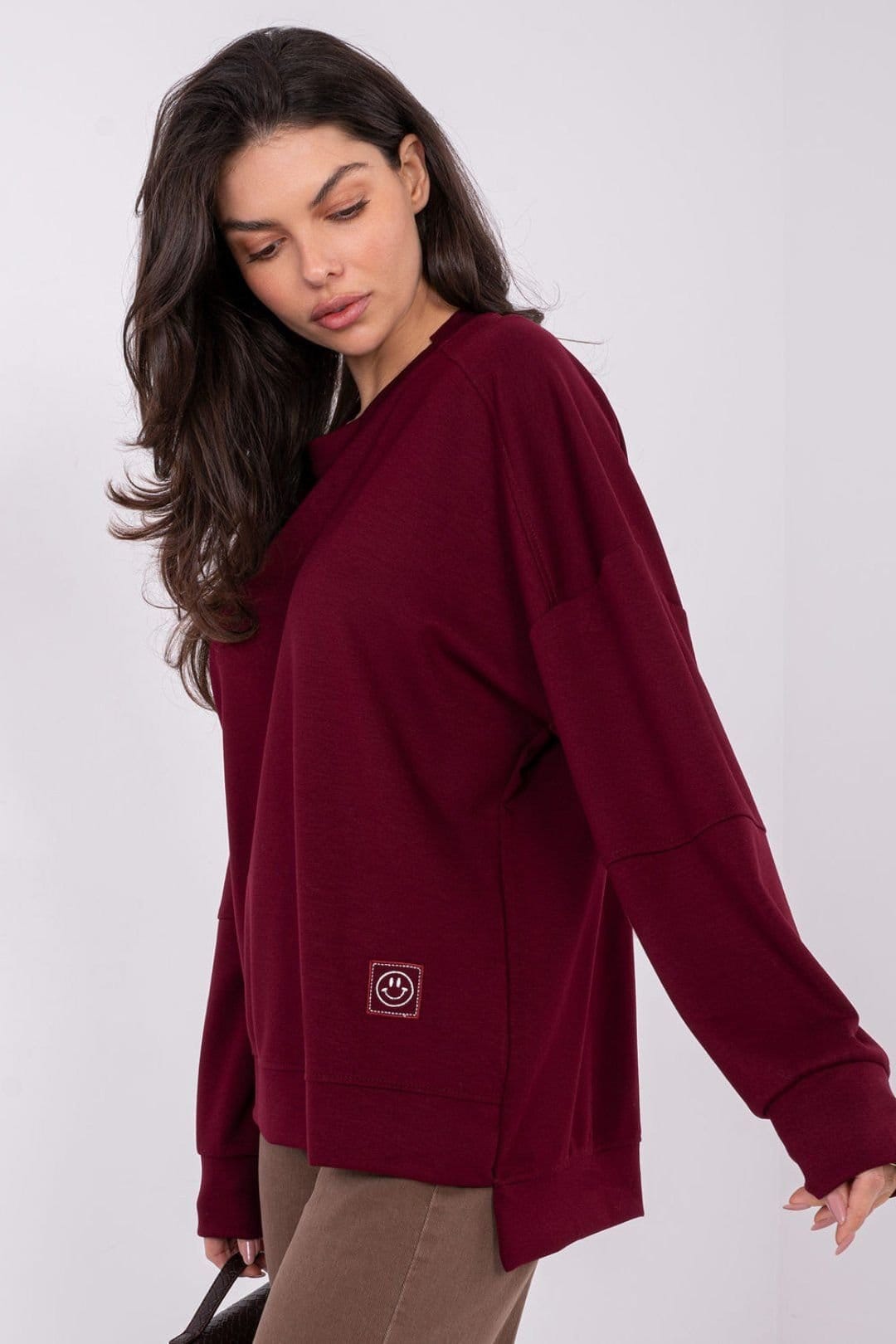 Love Lace Love Lace Women's Viscose Elastane Casual Sweatshirt in Red - 4