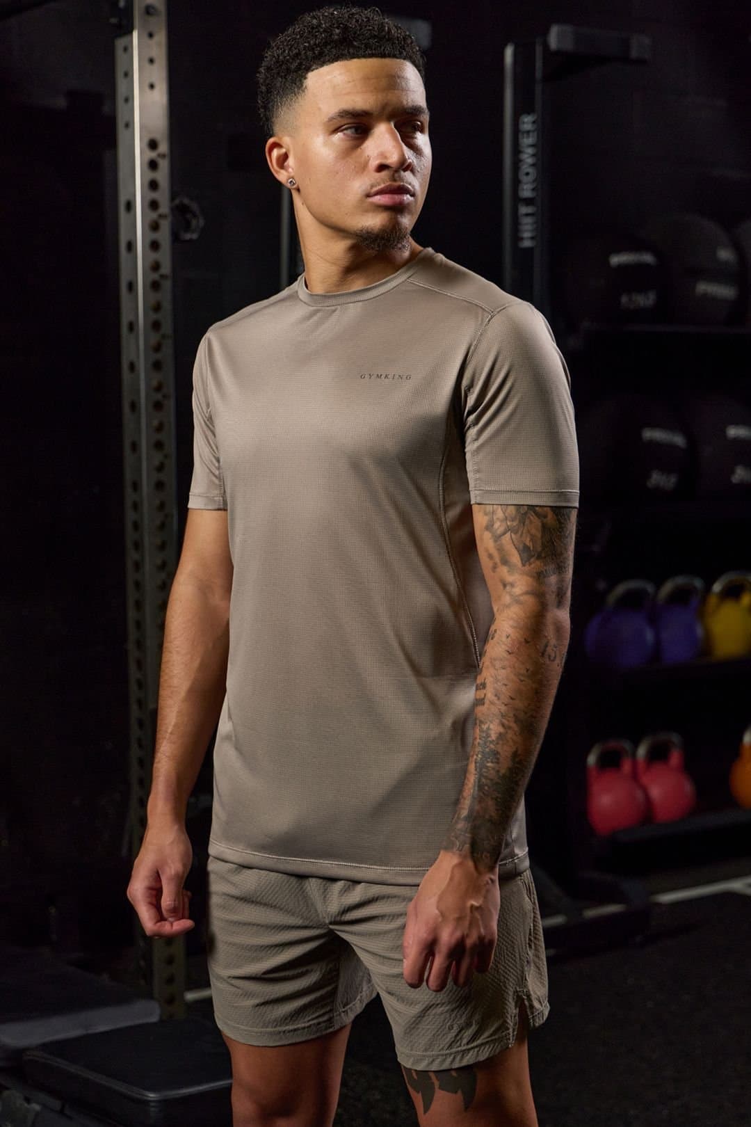 Gym King GYM KING Men's Energise Tee Truffle in Grey