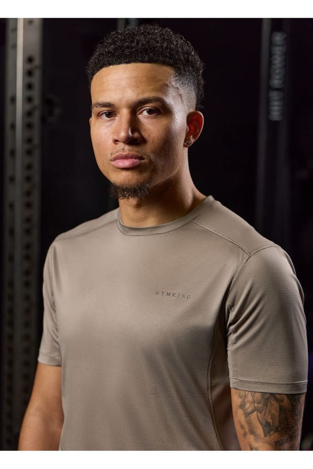 Gym King GYM KING Men's Energise Tee Truffle in Grey - 3