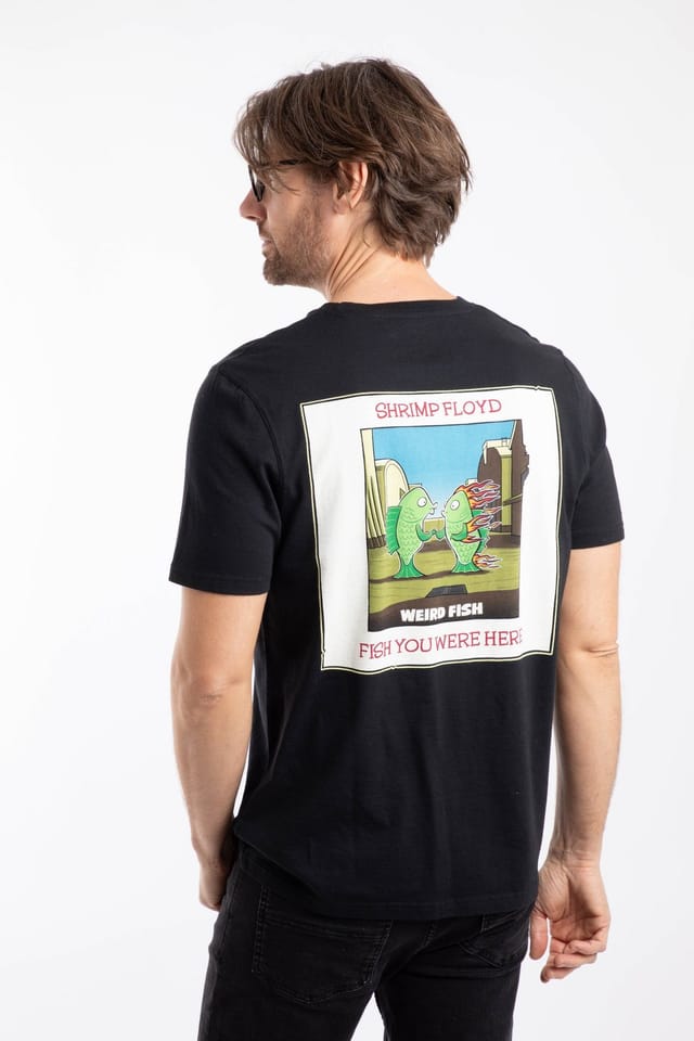 Weird Fish Weird Fish Men's Fish You Were Here Artist T-Shirt in Black - 3