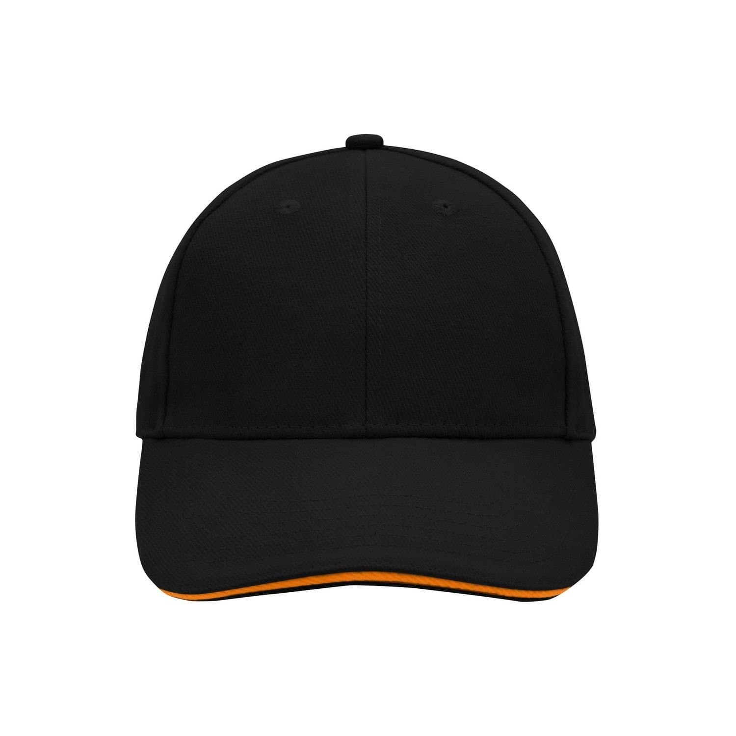 Myrtle Beach Myrtle Beach Men's 6 Panel Sandwich Peak Baseball Cap in Black
