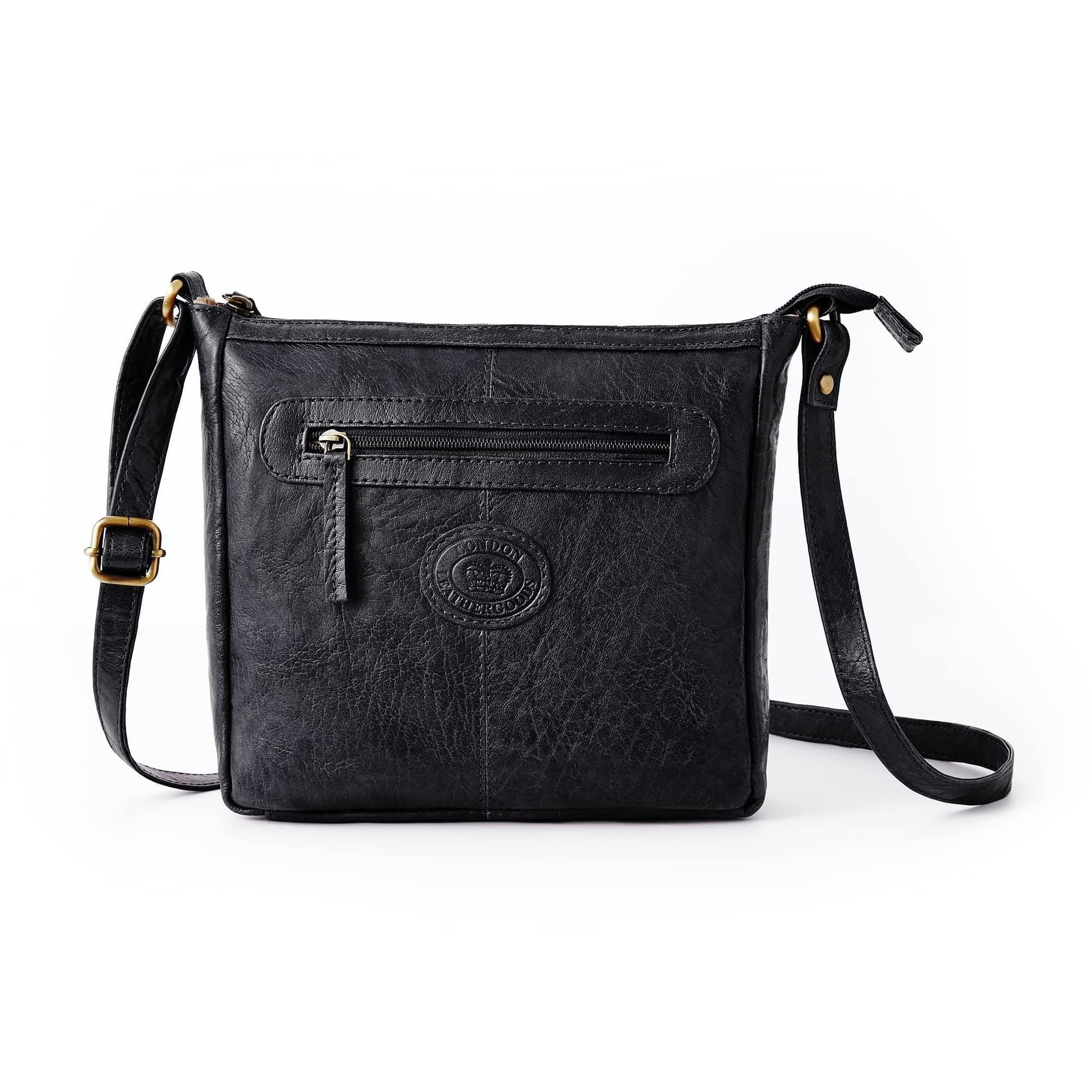 Woodland Leathers Woodland Leathers Black Genuine Leather Crossbody Bag