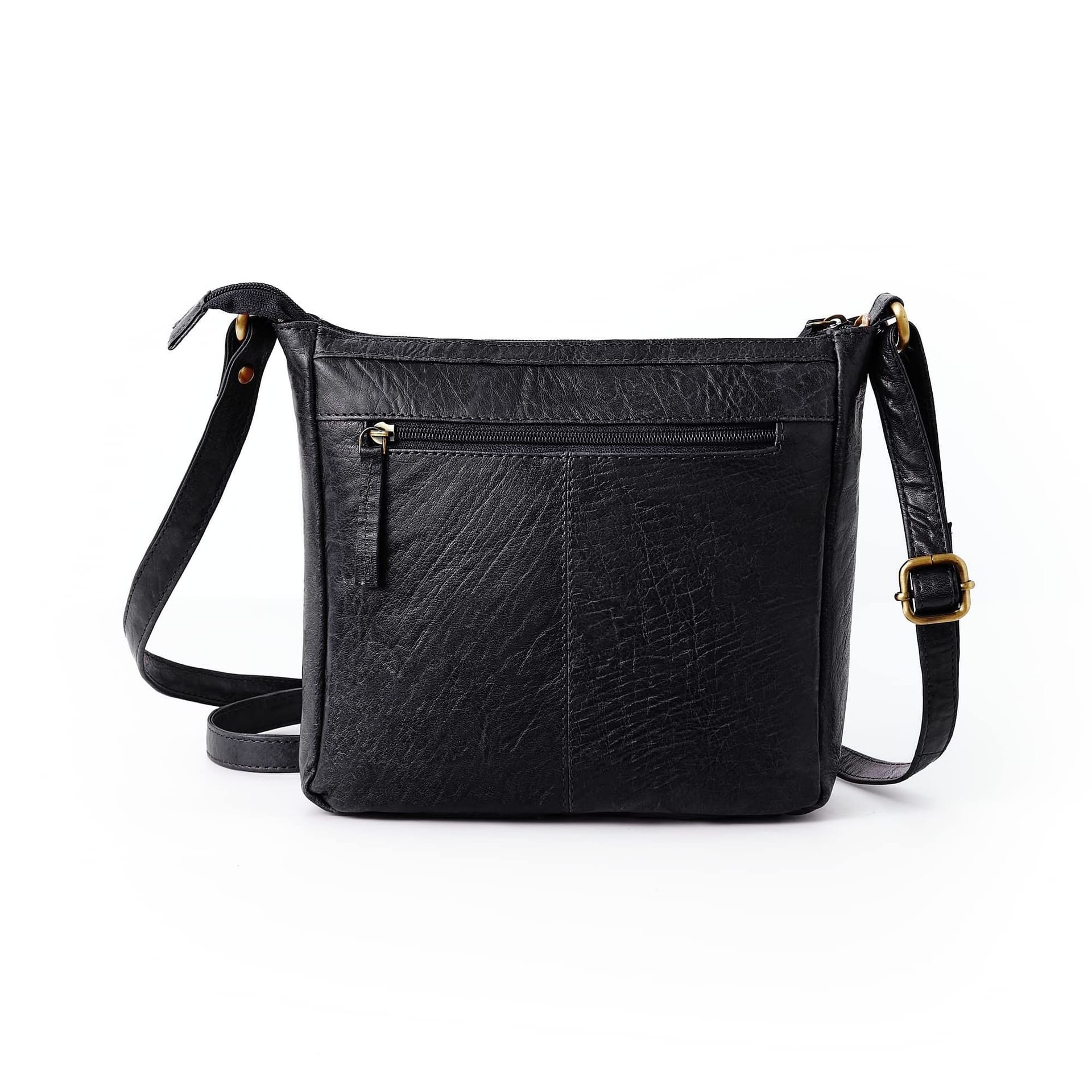 Woodland Leathers Woodland Leathers Women's Genuine Leather Crossbody Bag Vintage Style in Black - 4