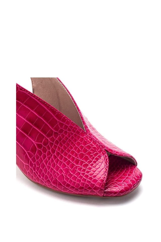 Moda In Pelle Moda In Pelle Women's 'Love' Mocc Croc Heeled Sandals in Pink - 3