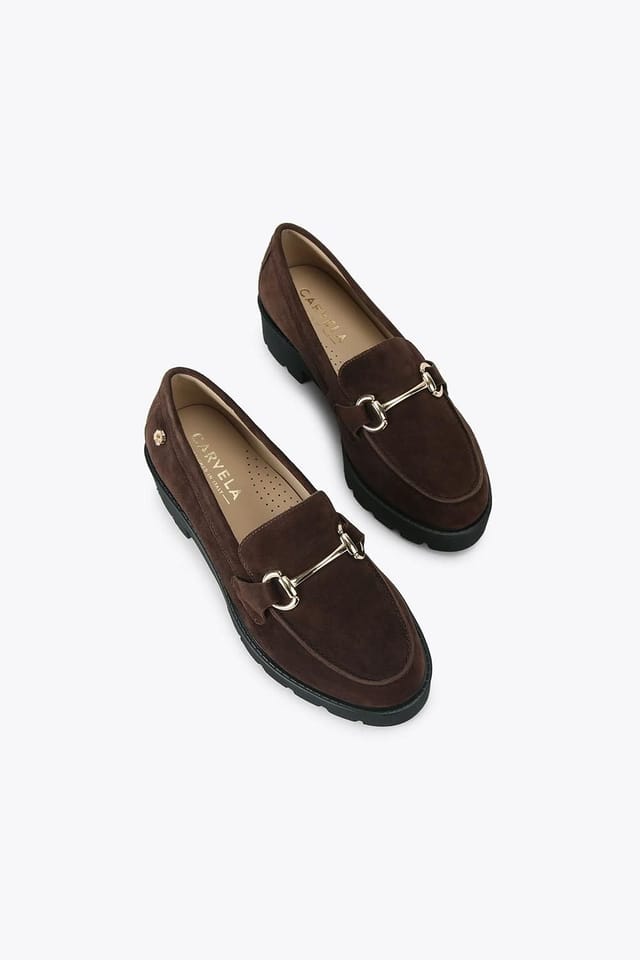 Carvela Carvela Women's 'Snap Chunky' Suede Flats in Brown - 2