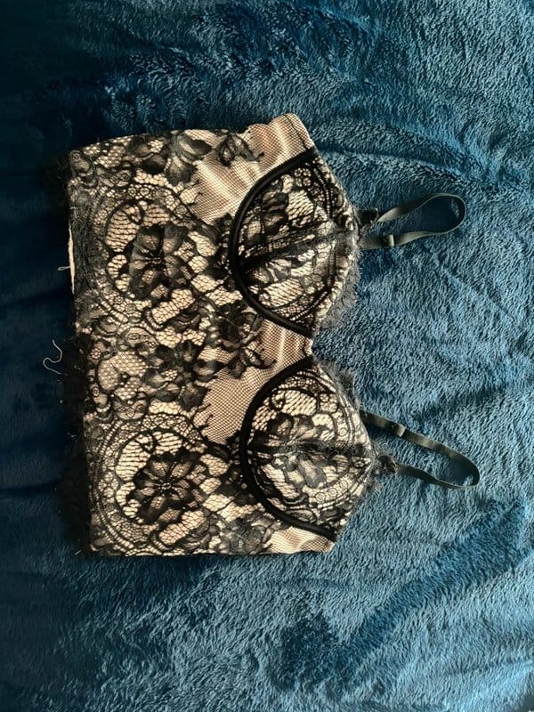 New Look Silver & Black Lace Corset Top