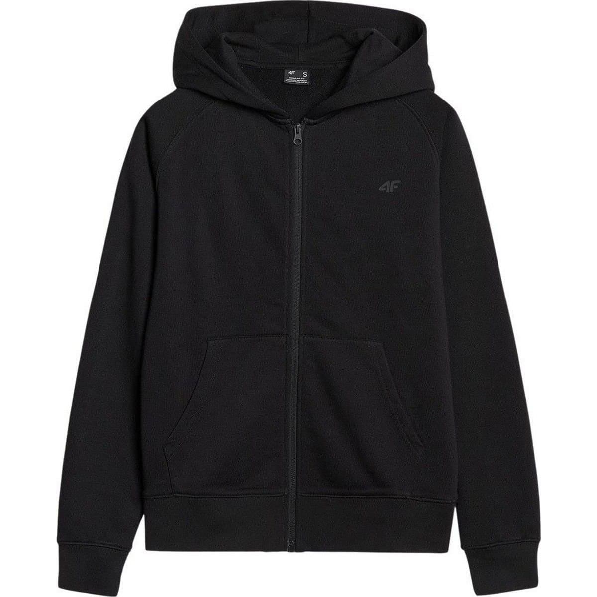 4F 4F Women's F1763 Full Zip Hoodie in Black