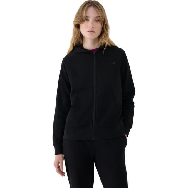 4F 4F Women's F1763 Full Zip Hoodie in Black - 3