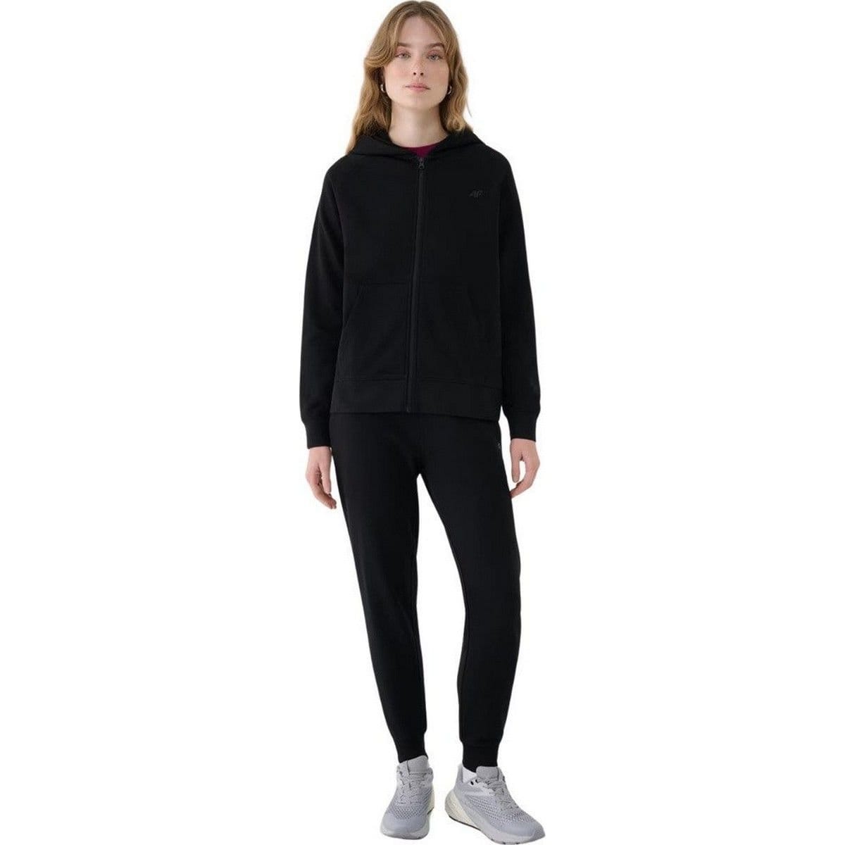 4F 4F Women's F1763 Full Zip Hoodie in Black - 4