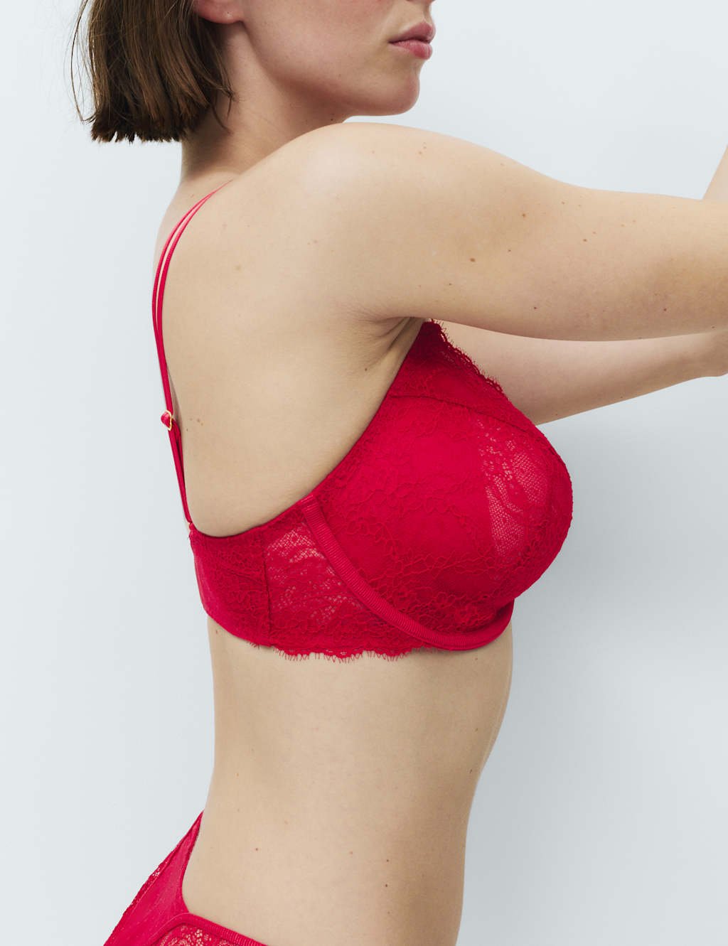 Marks & Spencer M&S Ida Lace Wired Plunge Bra (F-H) Red - 4