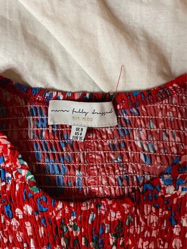 Never Fully Dressed Never Fully Dressed "Scarlett" Smocked Midi Dress Size 8
