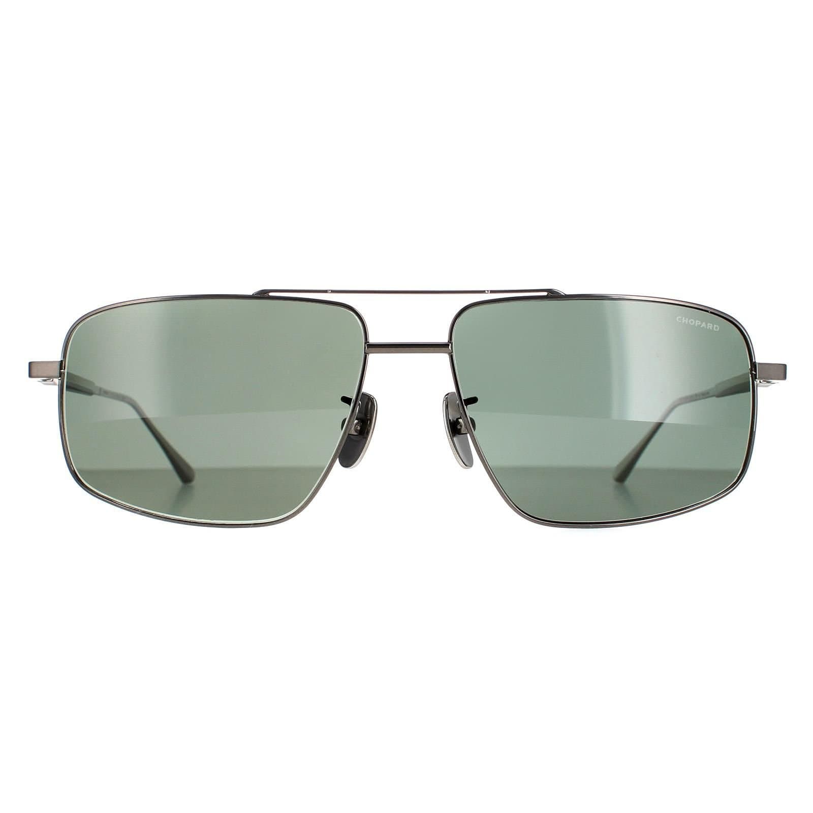 Chopard Chopard Men's Aviator Total Shiny Gunmetal Grey Green Polarised SCHF21M in Black