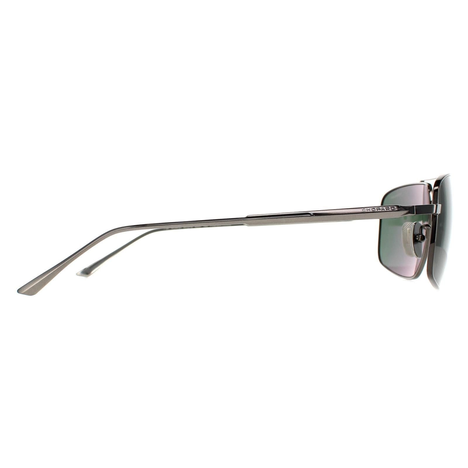 Chopard Chopard Men's Aviator Total Shiny Gunmetal Grey Green Polarised SCHF21M in Black - 4