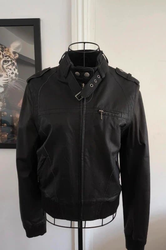 Topshop Beautiful Handsome Sexy Fitted 100% Leather Jacket Size 10