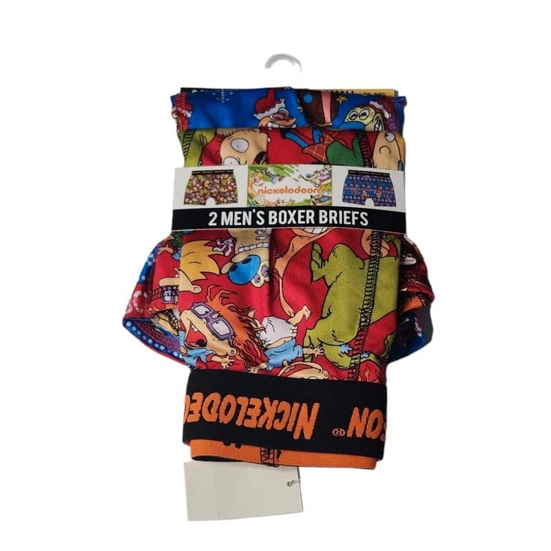 Briefly Stated Nickelodeon Rugrats Holiday Christmas 2pk Men's Boxer Briefs Size S