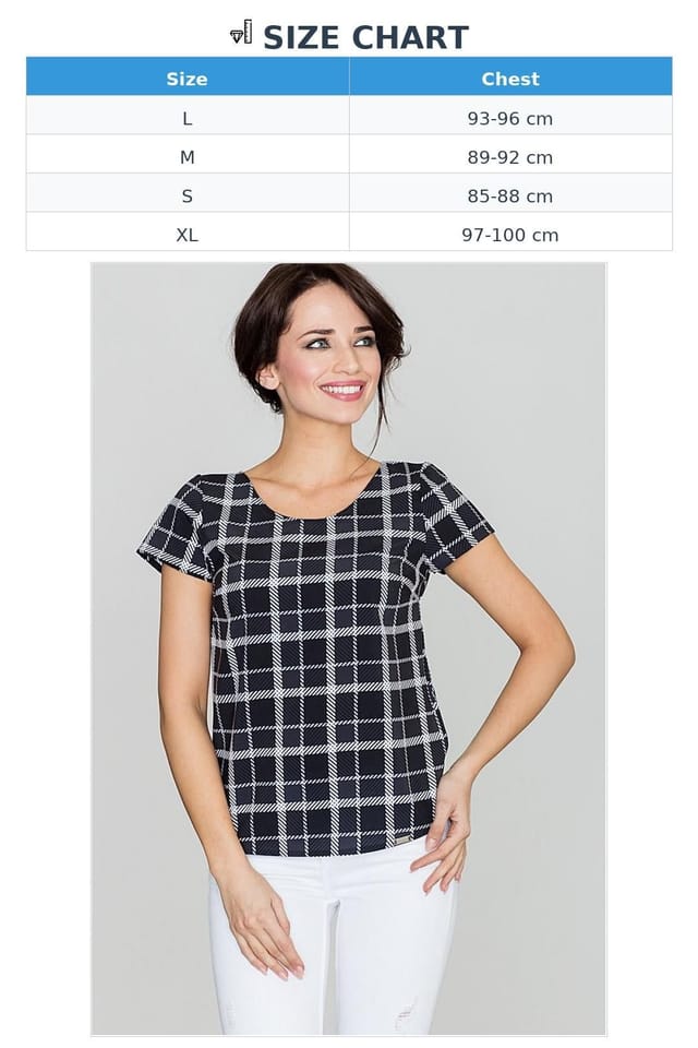 Love Lace Love Lace Women's Loose Short Sleeve Retro Check Blouse Style 114275 in Black - 3