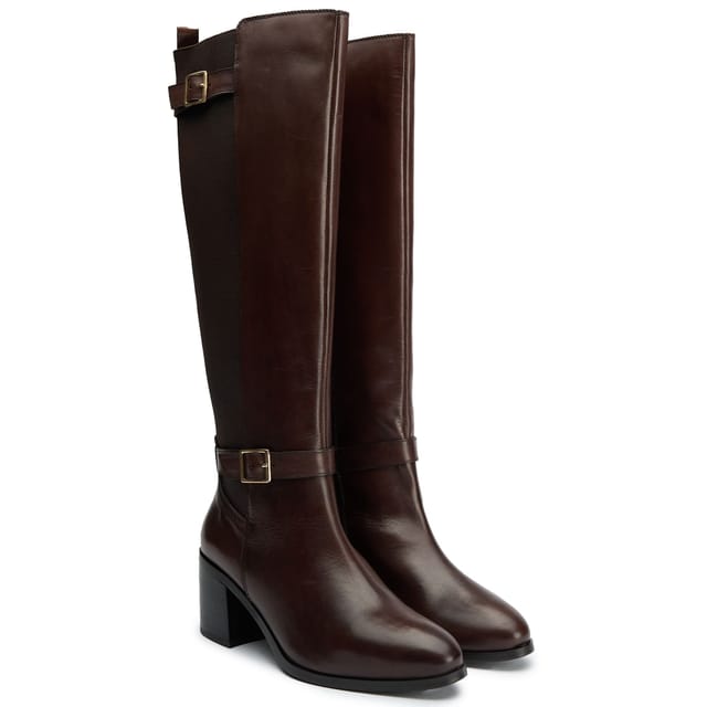 SOLE SOLE Women's Gotta Elasticated Knee High Boots in Brown - 2