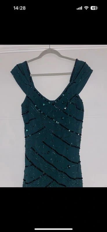 Together Together Forest Green Embellished Midi Dress Size 10 Occasion Party Smart festive wedding