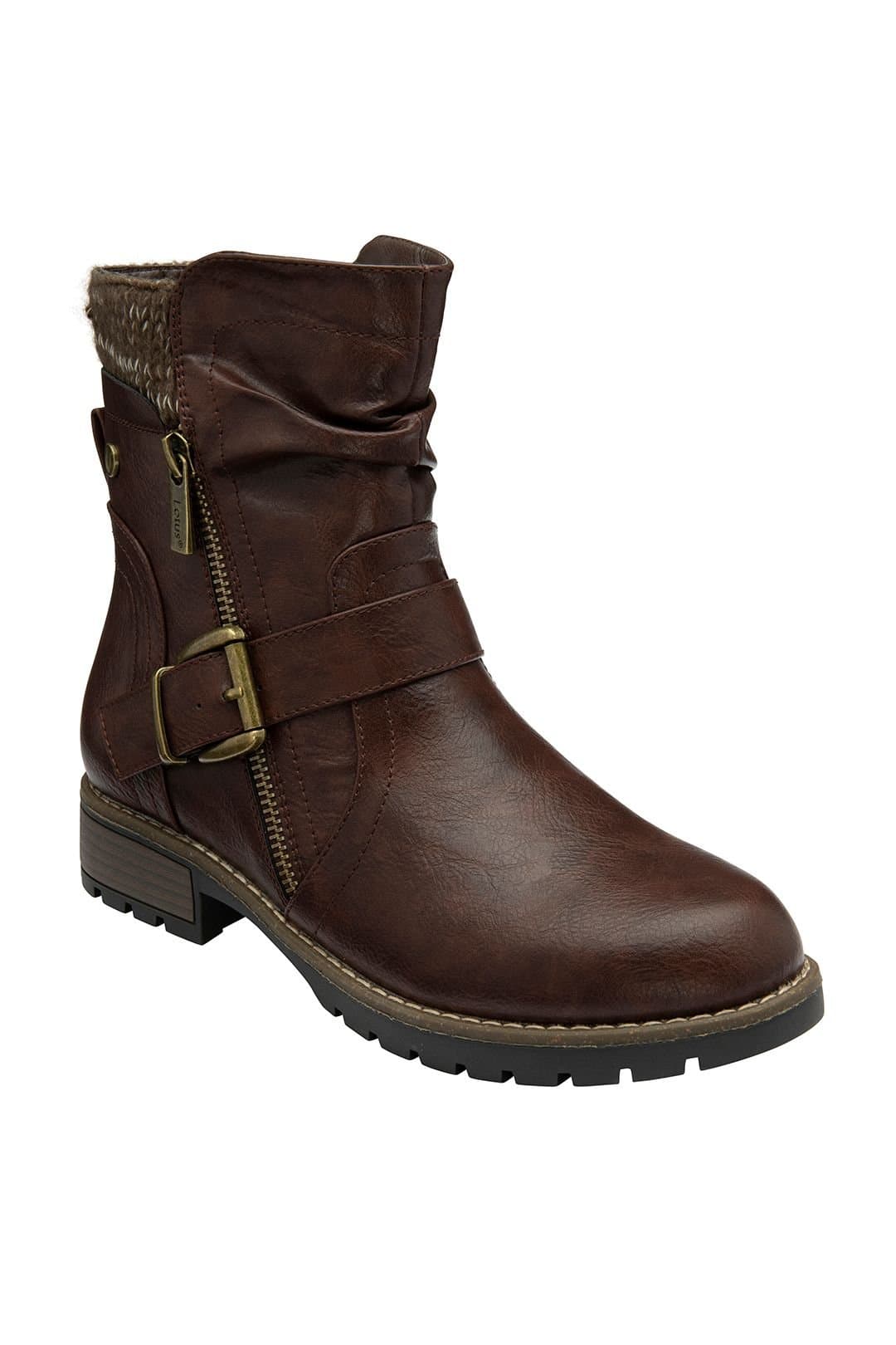 Lotus Lotus Women's Brown 'Jemma' Zip-Up Ankle Boots