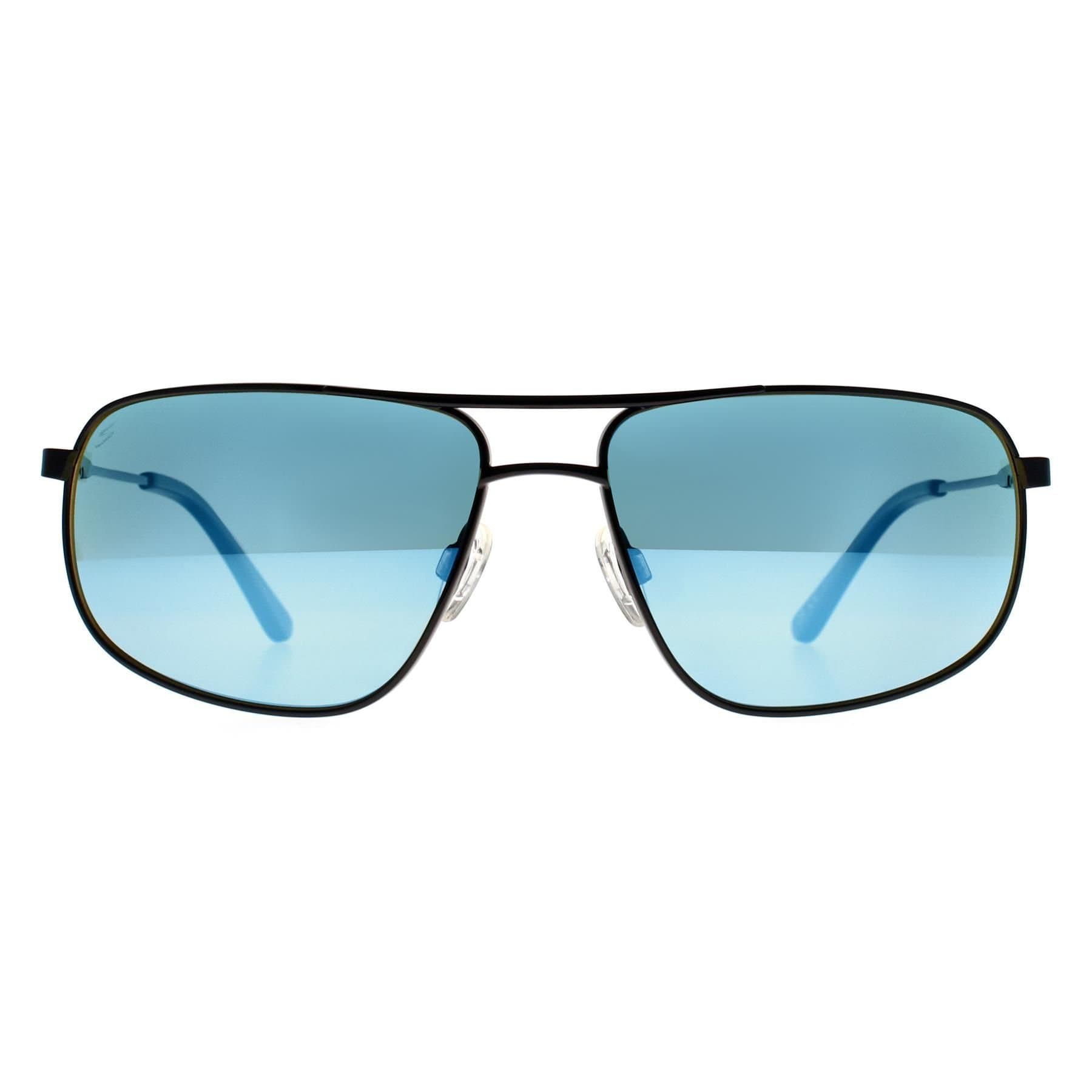 Serengeti Serengeti Men's Rectangle Shiny Black Saturn Polarized 555nm Blue Dante 2.0