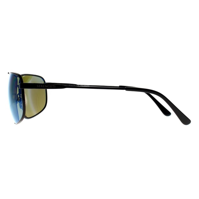 Serengeti Serengeti Men's Rectangle Shiny Black Saturn Polarized 555nm Blue Dante 2.0 - 3