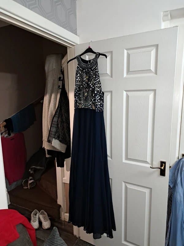 ASOS Lovely asos long navy dress