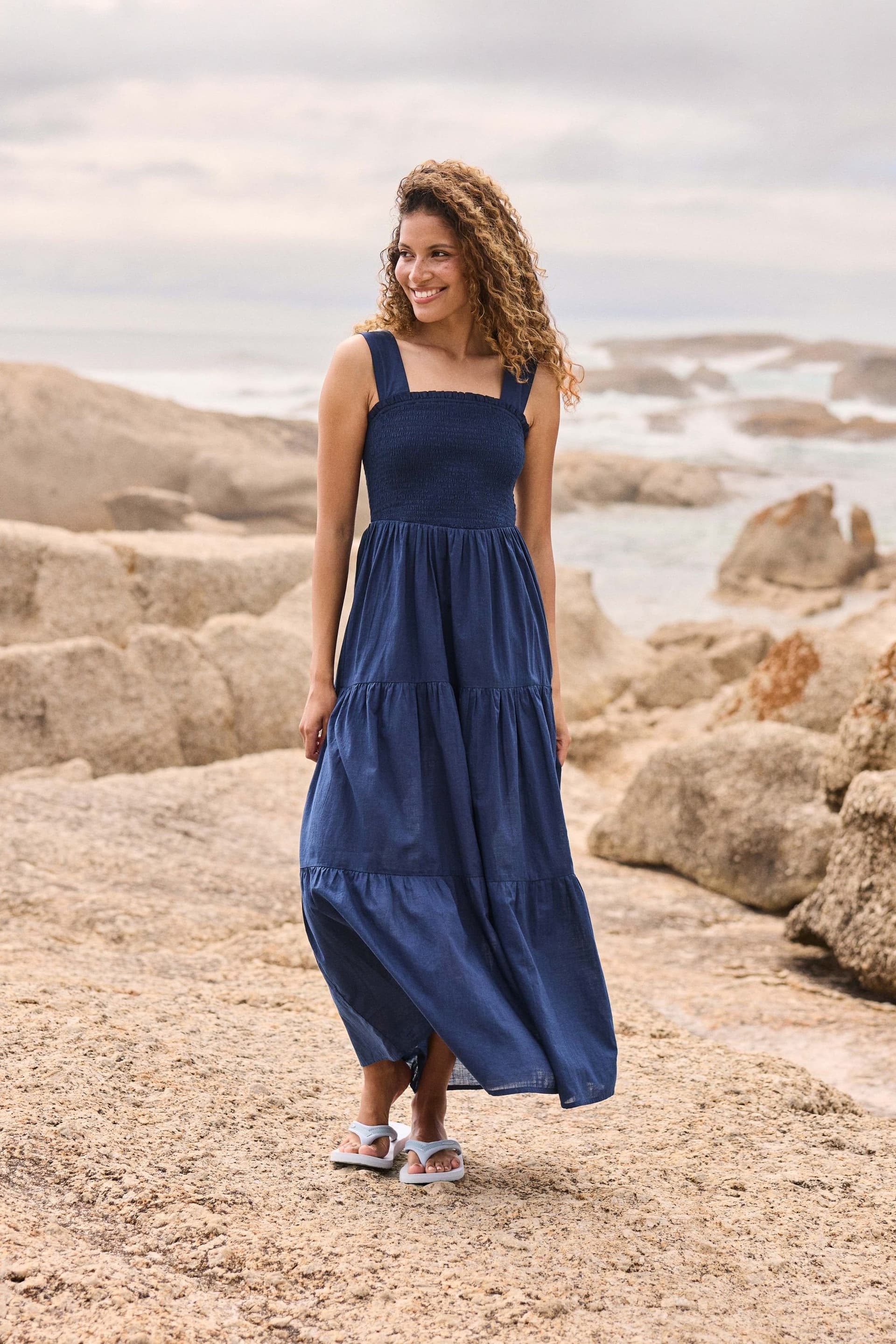 Animal Animal Women's 'Mabel' Lightweight Stretchy Sleeveless Flattering Fit Maxi Dress in Navy