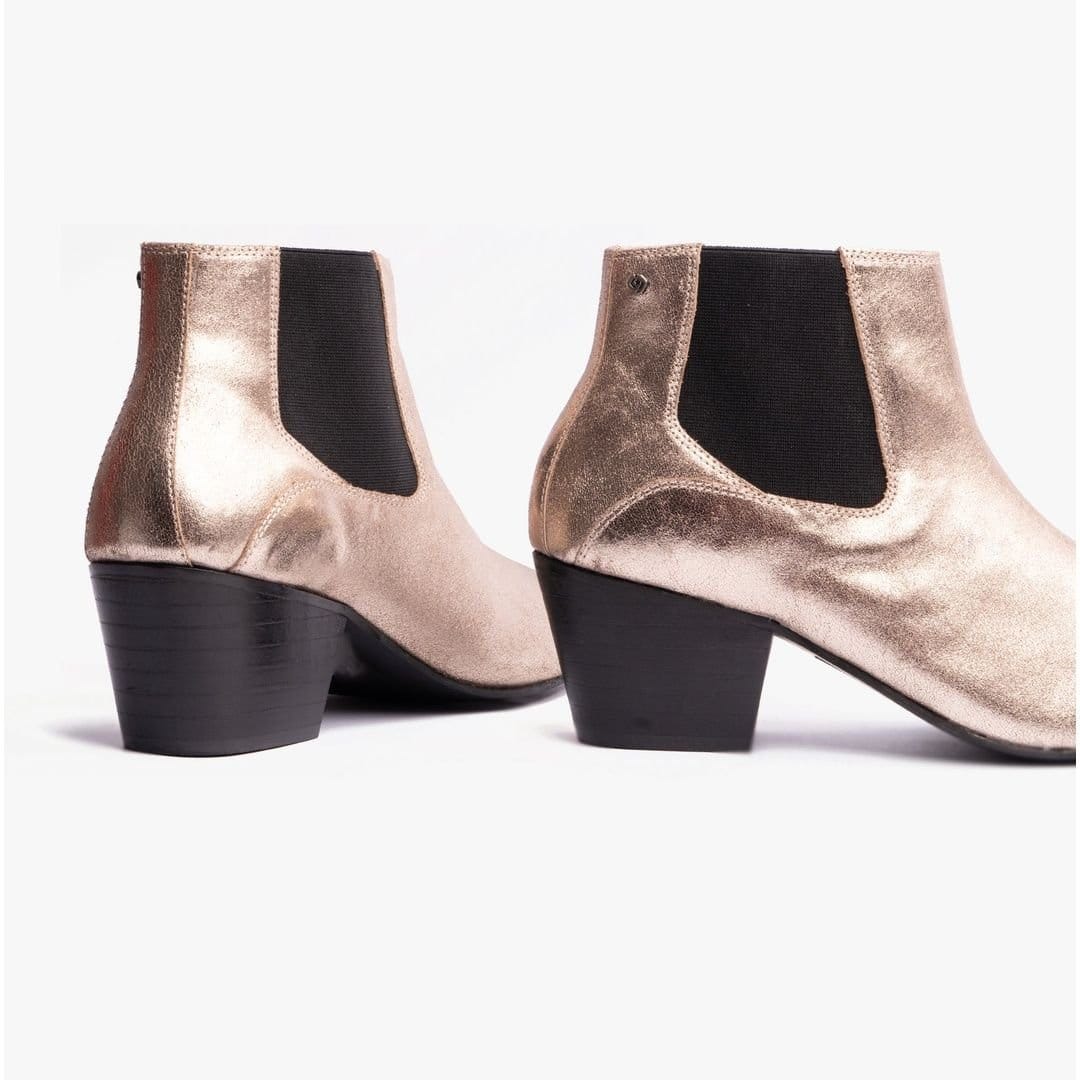 Club Cubano Club Cubano Men's Mccartney Pull On Cuban Heel Ankle Boots in Gold - 4