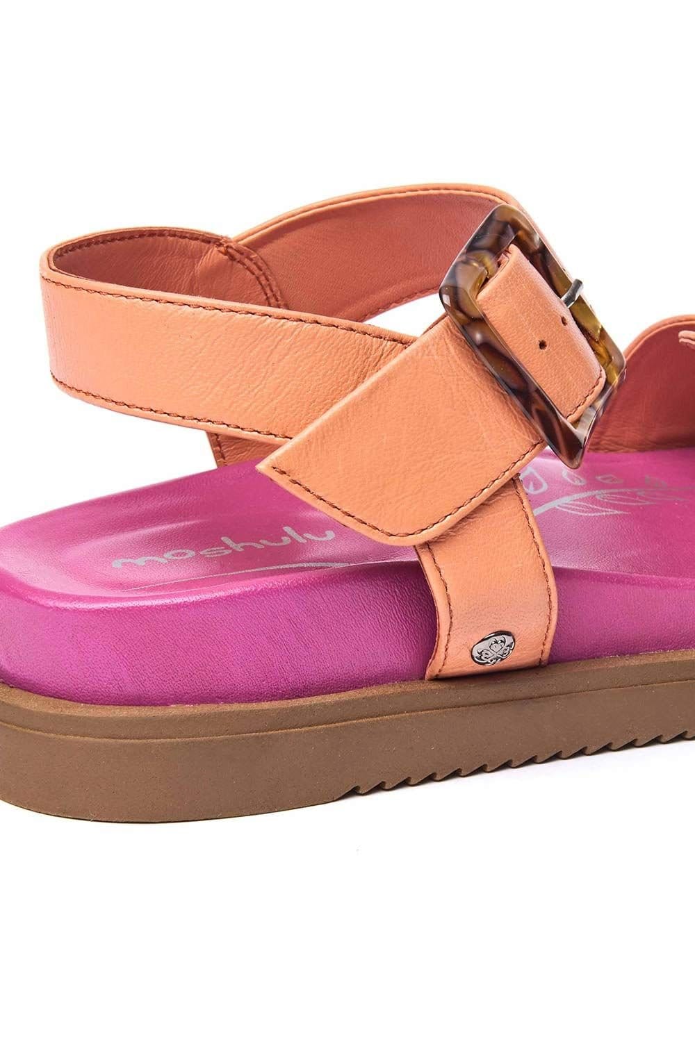 Moshulu Moshulu Women's 'Newark 2' Colourful leather buckle sandals in Pale Orange - 4