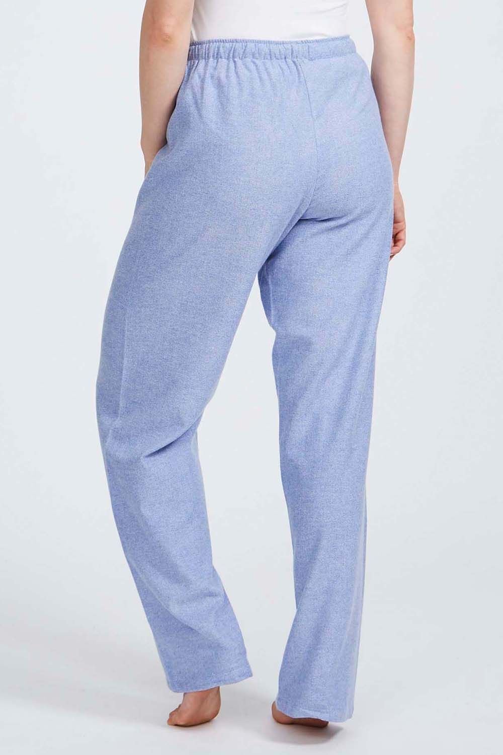 British Boxers British Boxers Women's 'Staffordshire Blue' Herringbone Brushed Cotton Pyjama Trousers in Blue - 3