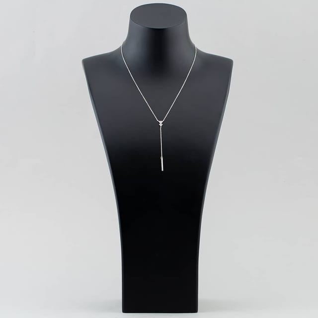 T.H.Baker T.H.Baker Women's Sterling Silver Cubic Zirconia Triangle Lariat Necklace N611054 - 2
