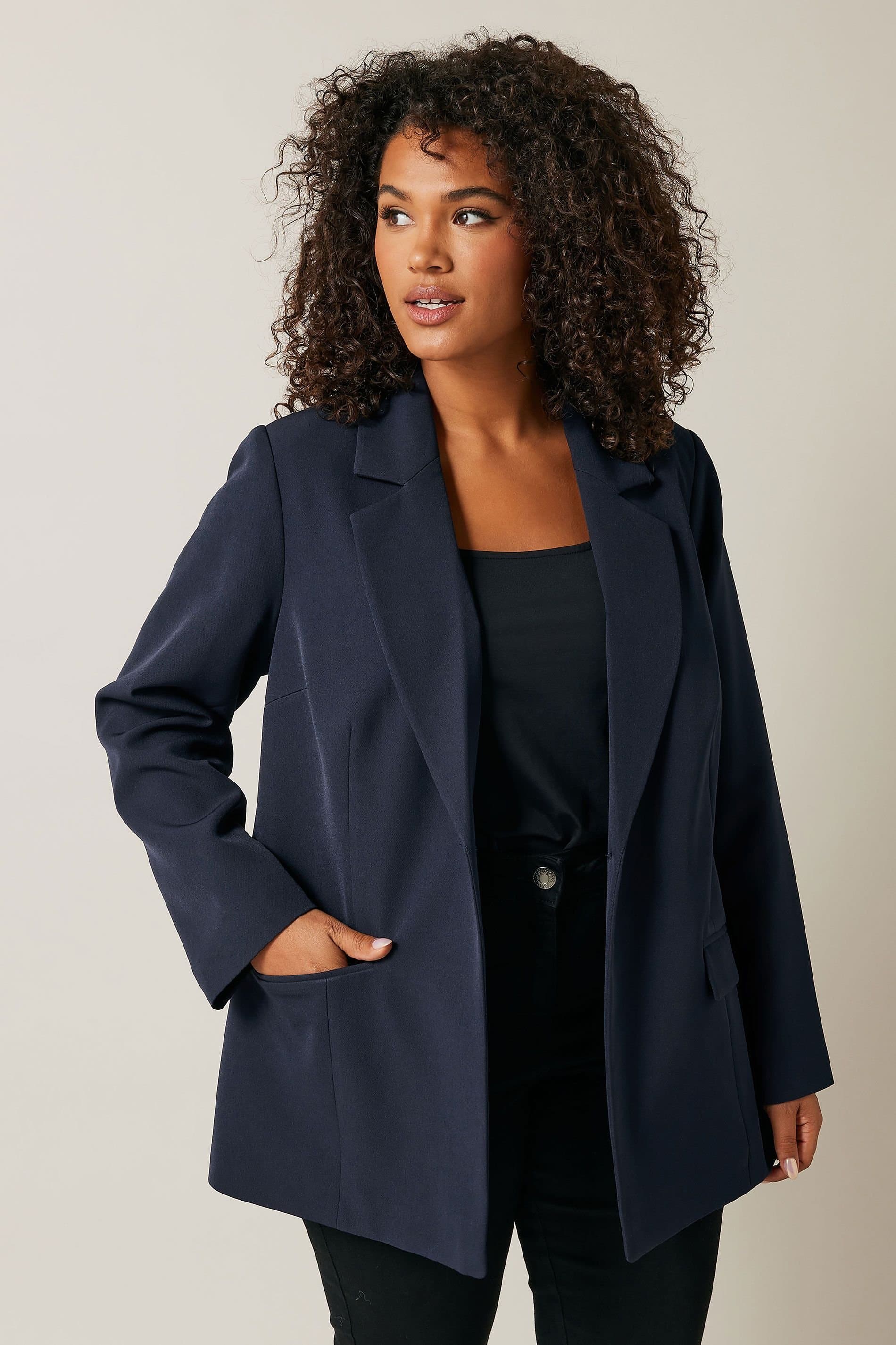 Evans Evans Women's Fully Lined Blazer in Blue