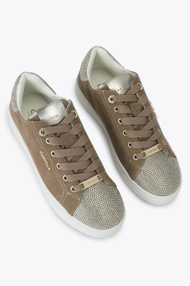 Carvela Carvela Women's 'Daze Toe Cap' Suede Trainers in Taupe - 2