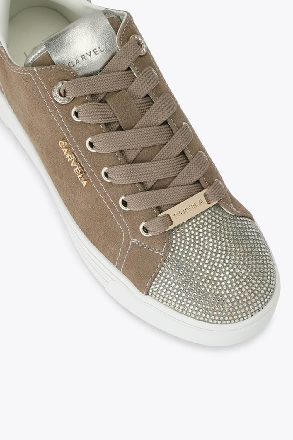 Carvela Carvela Women's 'Daze Toe Cap' Suede Trainers in Taupe - 4