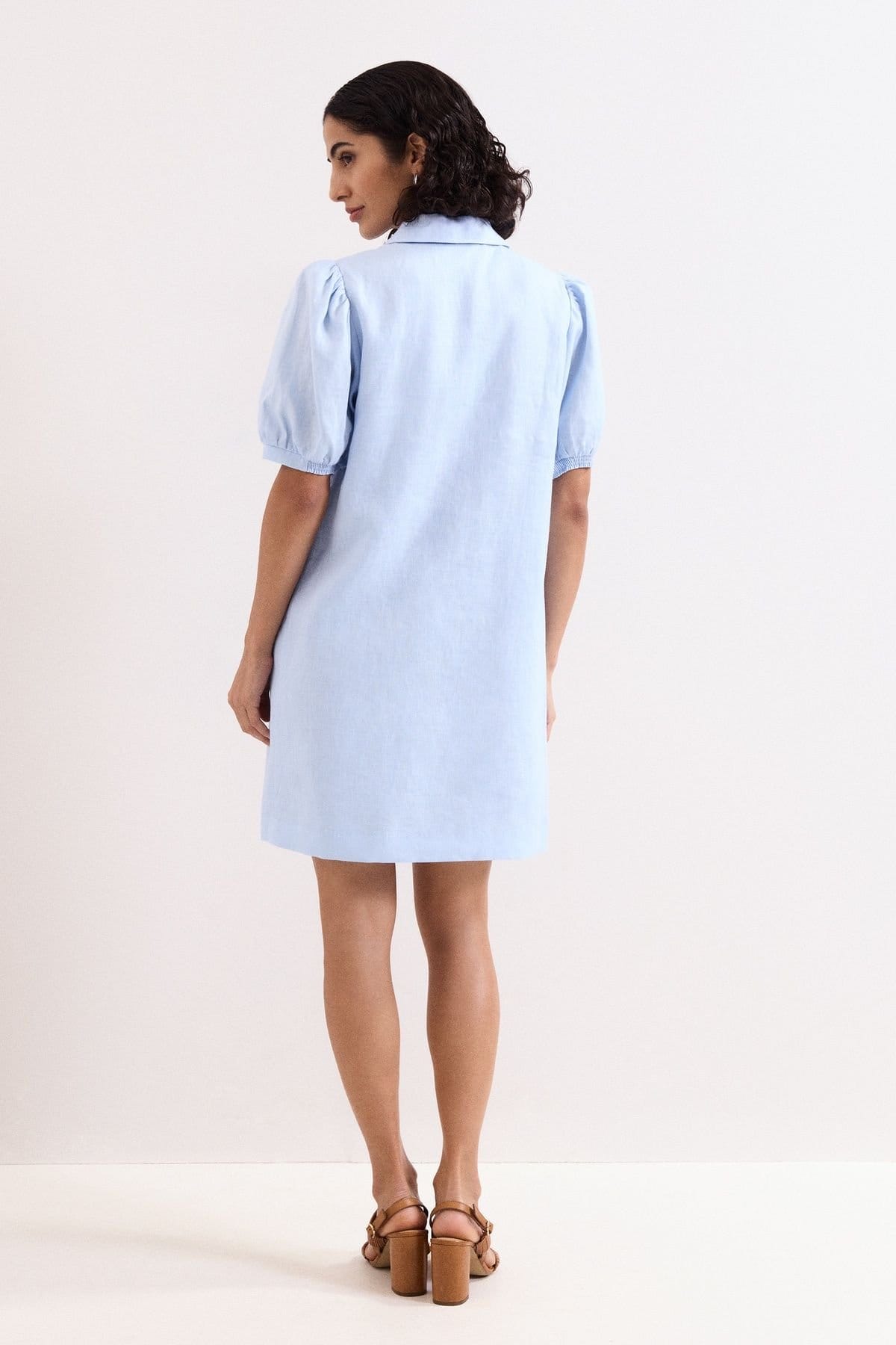Phase Eight Phase Eight Women's Candice Linen Dress in Baby Blue - 4