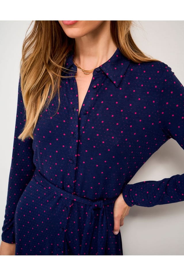 Crew Clothing Crew Clothing Women's Emma Long Sleeve Jersy Shirt Dress Blue Print - 3