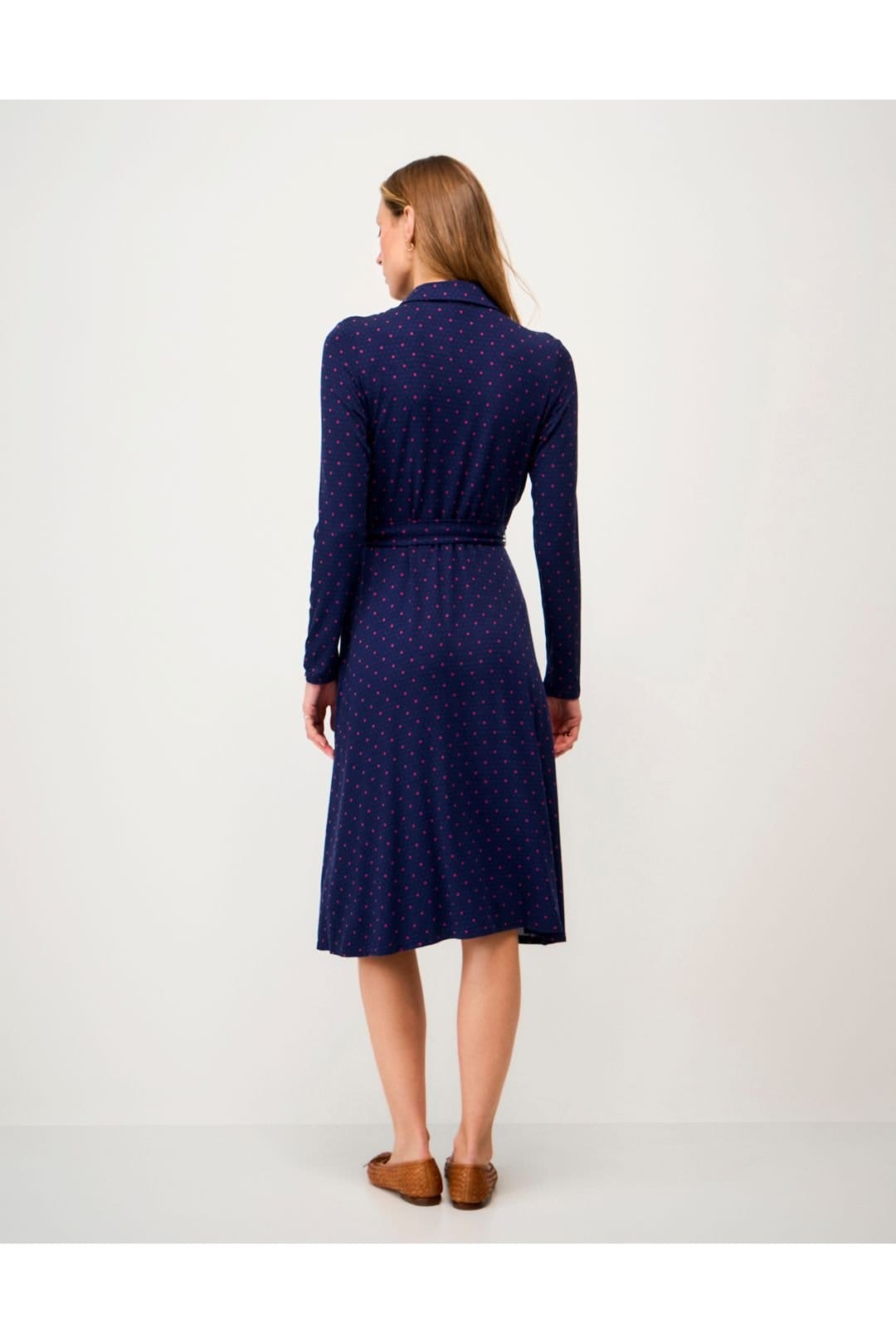 Crew Clothing Crew Clothing Women's Emma Long Sleeve Jersy Shirt Dress Blue Print - 4