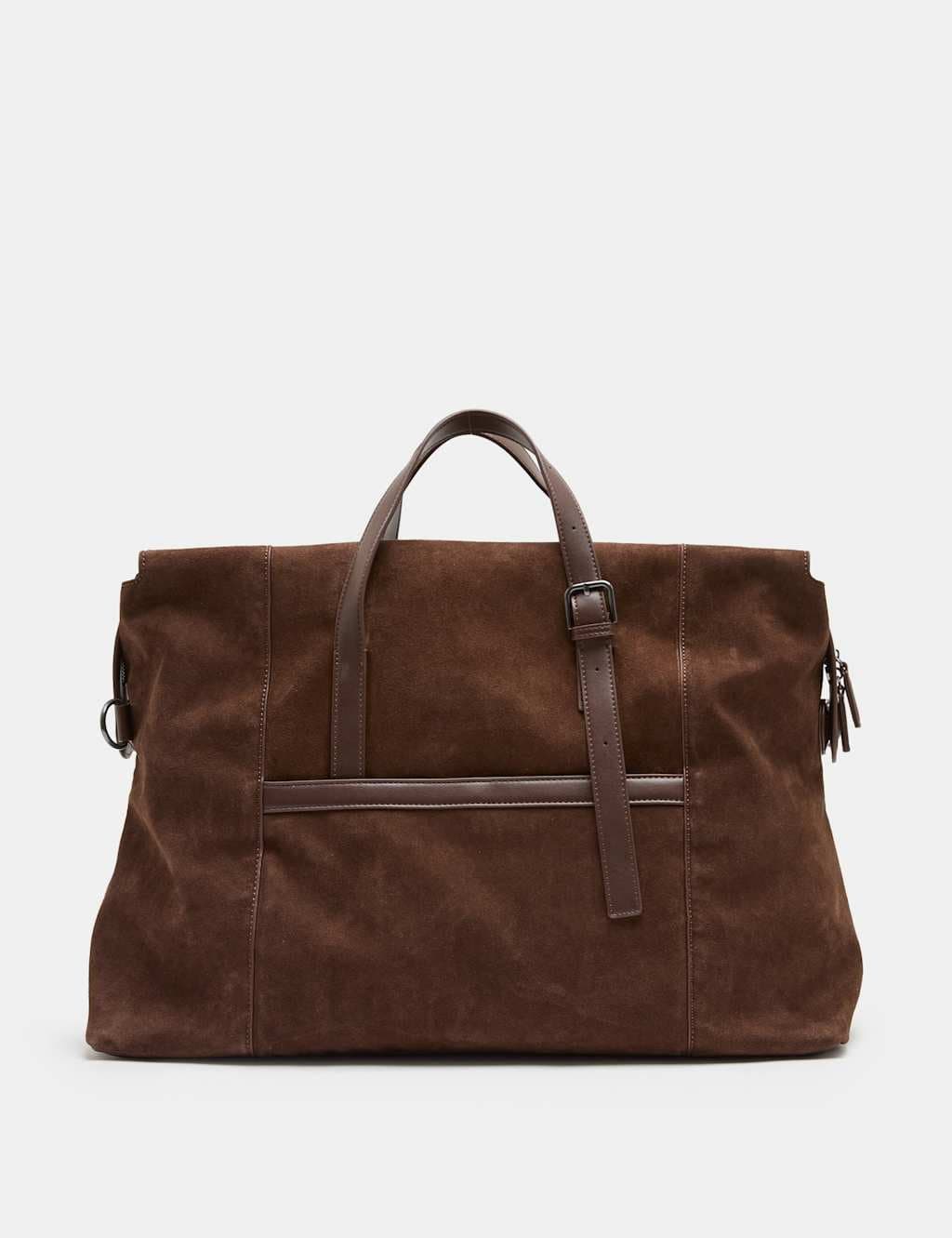 Marks & Spencer M&S Suede Weekend Bag Dark Brown