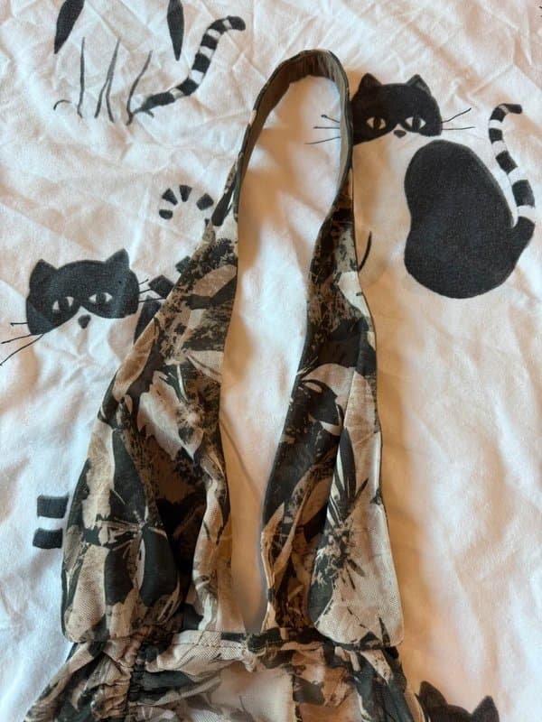 Bershka Printed Tulle Halter Top